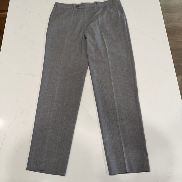 Canali Men’s Tessuto 100% Wool Light Gray Trousers 37x32 - Picture 1 of 8